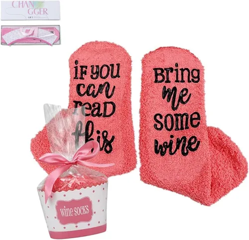 Vista 54 de CHANGGER Calcetines unisex con texto en inglés "If You Can Read This Bring Me Some Fuzzy Funny Saying Crew Socks Christmas Unisex Gift