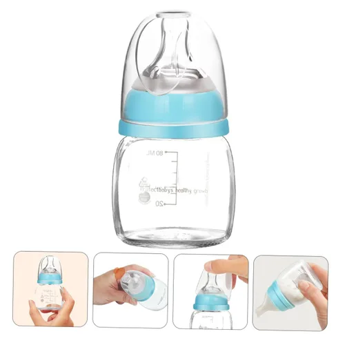 Vista 9 de Botella pequeña portátil de lactancia para recién nacidos, diseño antiflatulencia, alimentador ligero de jugo y leche