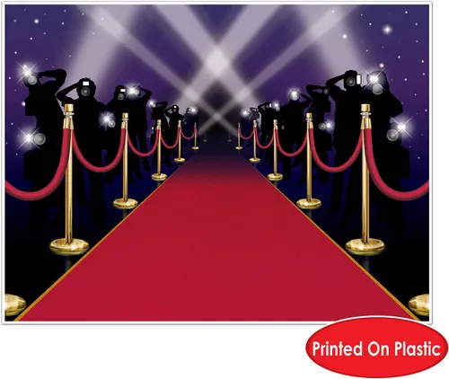 Vista 3 de Red Carpet Insta-Mural - Accesorio de fiesta (1 unidad) (1/paquete)