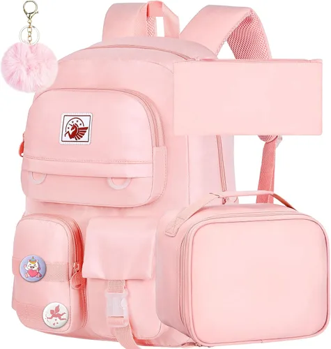 Vista 11 de WZLVO Mochila para laptop para niñas y mujeres, 15.6 pulgadas, bonita estética, resistente al agua, antirrobo, para la escuela universitaria