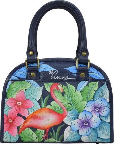 Vista 2 de Anna by Anuschka Bolso convertible de cuero genuino pintado a mano para mujer - Fiebre del flamenco, Fiebre del flamenco