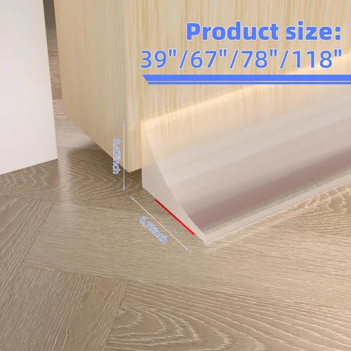 Vista 4 de Barrera de umbral de ducha de 39 pulgadas, sello inferior de puerta de ducha de silicona para tapón de agua, borde flexible para protector