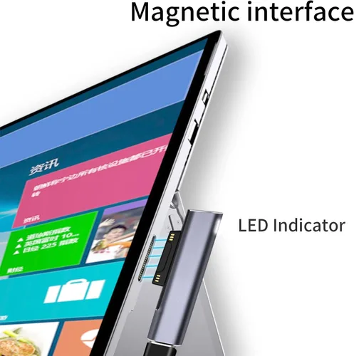 Vista 6 de Sisyphy Adaptador de carga Surface Connect a USB-C para Microsoft Surface Gris