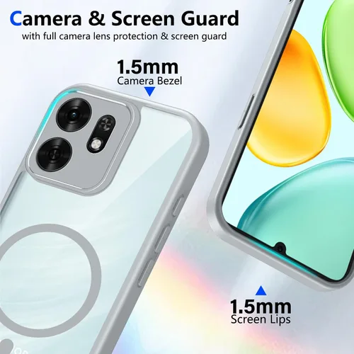 Vista 217 de Funda magnética transparente compatible con Xiaomi 17T, color negro 2 en 1 PC + TPU cubierta de teléfono a prueba de golpes, carcasa protectora