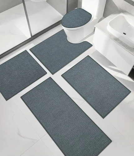 Vista 42 de Chakme Juego de 2 alfombras de baño ultrafinas, absorbentes, antideslizantes, lavables a máquina, color negro, 17 x 24 pulgadas / 17 x 30 pulgadas
