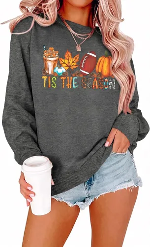 Vista 8 de Tis The Season - Sudadera de otoño para mujer, diseño de calabaza de Acción Beige