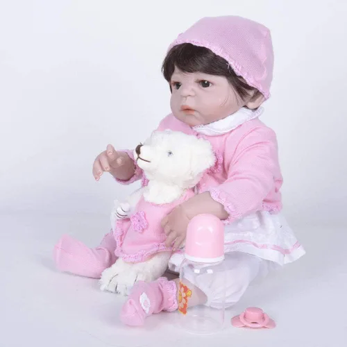 Vista 3 de Memory Aids - Muñeca Reborn de silicona completa de simulación de muñeca bebé de 22 pulgadas C01