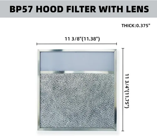 Vista 2 de BP57 - Filtro de ventilación para campana de estufa con lente de luz, filtro de grasa de escape de cocina, filtro de aire de grasa de 11 3/8