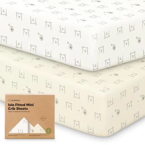 Vista 39 de Sábanas ajustadas para Pack and Play - Paquete de 2 sábanas mini para cuna para Pack N Play, colchón 38x26, ropa de cama suave y acogedora