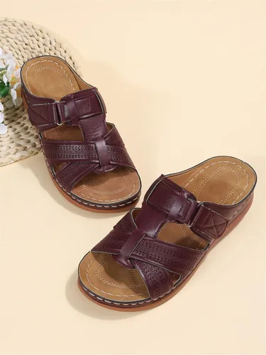 Vista 19 de Ladmiple Sandalias ortopédicas florales de moda 2023 con soporte de arco, zapatillas romanas casuales con puntera abierta
