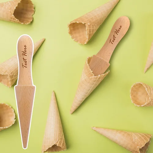 Vista 4 de Rodillo Pizzelle personalizado, molde de cono de helado con nombre personalizado (personalizado)