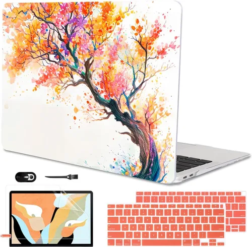 Vista 31 de Funda para MacBook Air de 13 pulgadas 2021 2020 2019 2018 para Mac A2337 M1 A2179 A1932 Funda con Touch ID, funda rígida de plástico