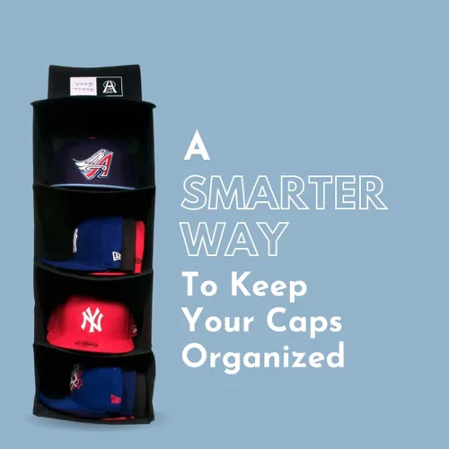 Vista 5 de Homie Gear - Organizador para colgar en la pared, 4 estantes de almacenamiento, sistema de almacenamiento de organización de armarios para gorras