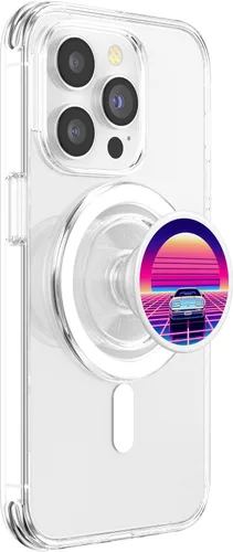 Vista 3 de Vaporwave Aesthetic Retro-Futurism Internet Nostalgia 80s PopSockets MagSafe PopGrip for iPhone