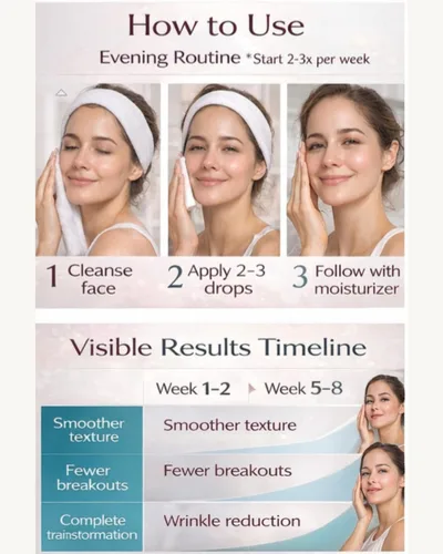 Vista 4 de Ammuri Suero de retinol al 5% (máx), suero de retinol de alta resistencia para la cara, fórmula antienvejecimiento, suero facial para mujeres