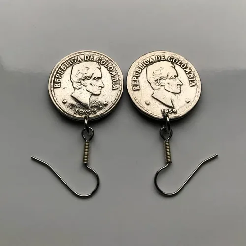 Vista 5 de Colombia 20 Centavos moneda pendientes Banderas colombianas Cóndor andino Bogotá Medellín Cali Barranquilla Cartagena Cúcuta Antioquia Pereira
