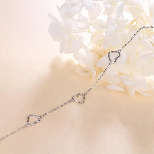Vista 4 de Daochong - Tobillera de plata esterlina S925 ajustable, para mujer