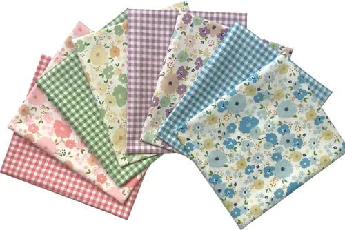 Vista 6 de Levylisa 8 piezas de tela de algodón 100% con estampado floral de 18" x 22" (46cm x 56cm), suministros de costura para acolchado, patchwork