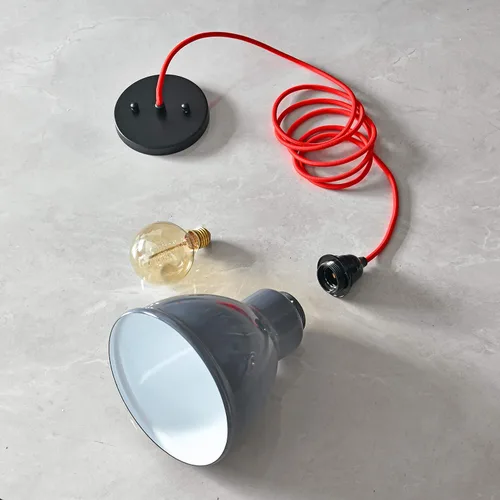 Vista 5 de BRIGHTTIA Kit moderno de toldo poco profundo de 5 pulgadas con herrajes, negro mate, conversión de luz colgante para enchufar a cable duro, piezas