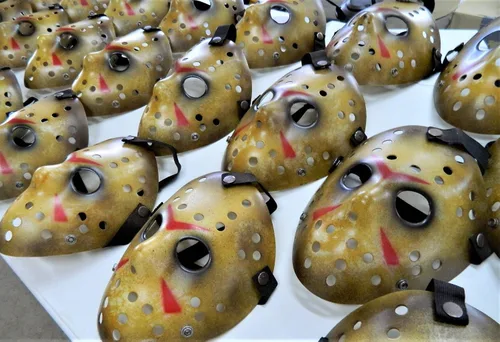 Vista 6 de Dead Head Props DHP Dark Jason - Máscara de hockey para disfraz de Halloween, máscara de fiesta