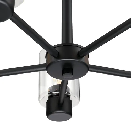 Vista 5 de Westinghouse 6115300 Sylvestre - Candelabro de interior transicional de cinco luces, acabado negro mate, cristal transparente