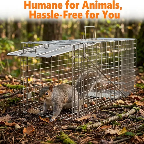 Vista 5 de Trampa de jaula de animales vivos de 32 pulgadas, trampa plegable