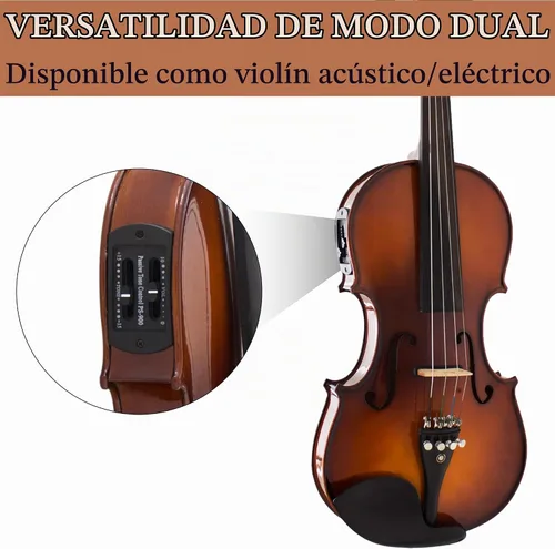 Vista 5 de Violín acústico/eléctrico de ébano Cecilio CVNAE, 4/4 (tamaño completo)