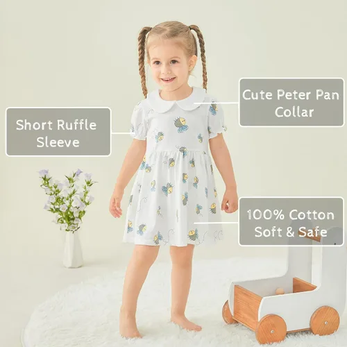 Vista 11 de pureborn Vestido de bebé niña 0-24 meses