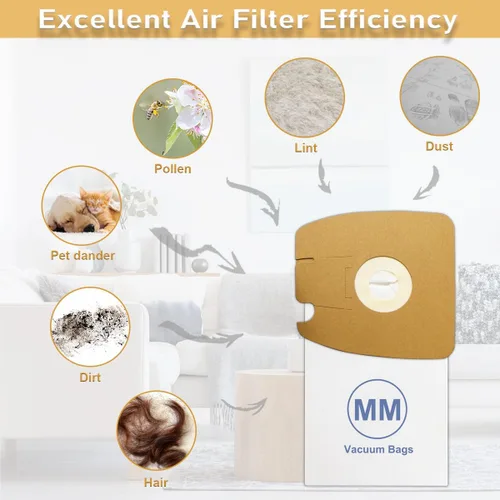 Vista 4 de Bolsas de vacío MM para envases Mighty Mite Eureka 3670, 3670M, 3670H, 3670G, 60295C, 60297A Mighty Mite, pieza # 60295, paquete de 8