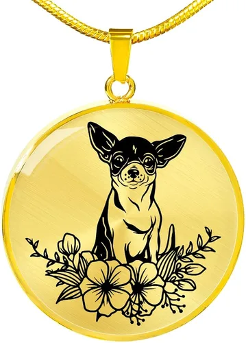 Vista 6 de Collares chihuahua para perros y cachorros amantes de las mascotas para mujeres y niñas lindo cachorro de chihuahua con flores florales de primavera