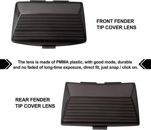 Vista 2 de NTHREEAUTO - Juego de lentes para luz de punta de guardabarros ahumado con cubierta para luces de guardabarros compatibles con Harley FLHR FLHT