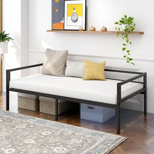 Vista 3 de HOMERECOMMEND Marco de sofá cama de metal resistente listones de metal para sofá cama, plataforma de colchón, no necesita somier, base de colchón