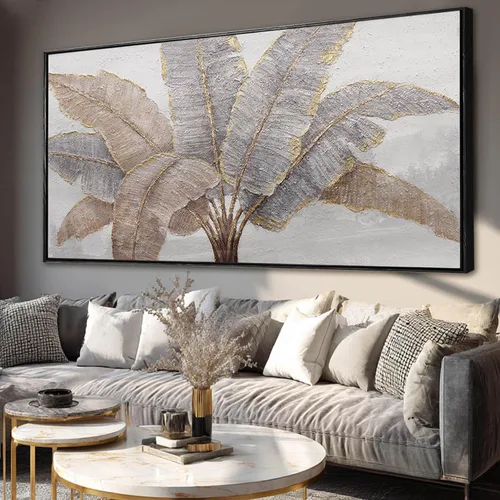 Vista 15 de CHUDANHAO Arte Botánico para Pared Cuadros Vintage Decoración de Pared Impresiones de Fotos Grises y Doradas Colgantes de Pared de Línea 24"x48