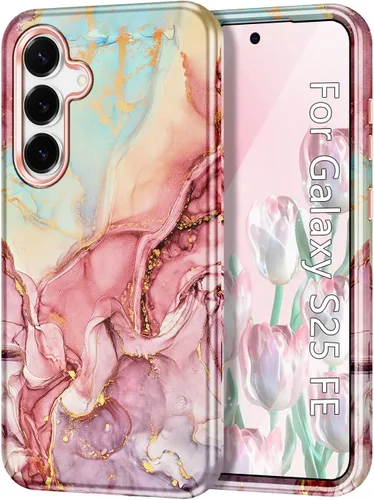 Vista 11 de Lamcase Funda para Galaxy S24 FE, resistente a prueba de golpes, híbrida de policarbonato duro, TPU suave, protección contra caídas de tres capas