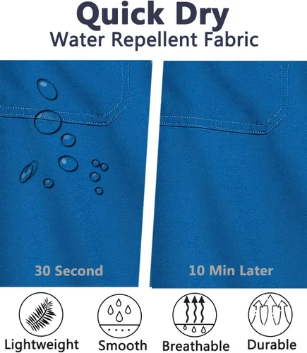 Vista 6 de Difficort - Traje de baño para hombre con forro de compresión, pantalones cortos de secado rápido con bolsillos con cremallera