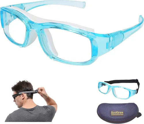 Vista 13 de SooGree Gafas Deportivas de Squash y Racquetball, Gafas de Baloncesto, Correa Ajustable, Resistente al Impacto