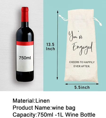 Vista 2 de Socive Bolsa de vino de compromiso – You're Engaged, regalos de compromiso para parejas, regalo de compromiso personalizado, regalo de novia