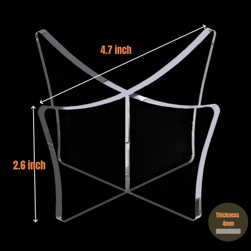 Vista 3 de Soporte de pelota acrílico grande HEMYLU 4.7x2.6 Pulgadas, paquete de 2 soportes de exhibición para fútbol, baloncesto, fútbol, claro, soporte