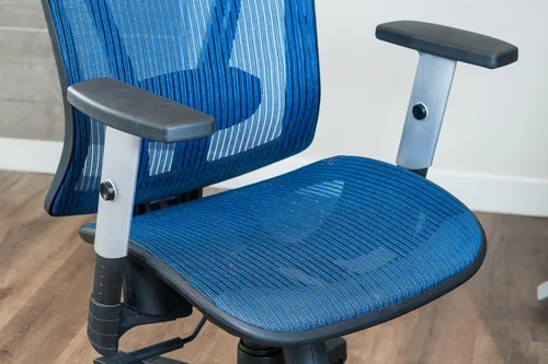 Vista 4 de Silla de oficina ergonómica ajustable negra de 53 pulgadas de alto, silla ergonómica de oficina en casa, silla ergonómica con reposacabezas, sillas