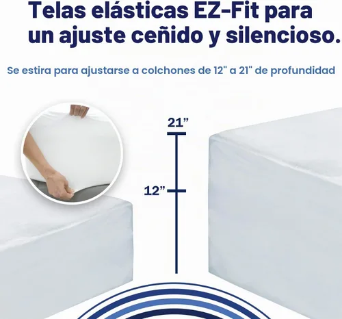 Vista 6 de CleanRest - Protector de sábana bajera impermeable para colchón, máxima defensa contra derrames y desgaste, barrera contra alérgenos MicronOne