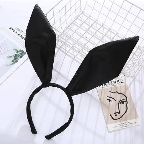Vista 2 de Wgudzpj Diadema de orejas de conejo para mujer, banda de pelo de oreja de conejo blanco, accesorios para el cabello de orejas de conejo de Pascua