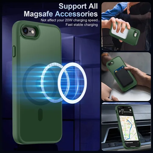 Vista 542 de MOCCA - Funda magnética resistente para iPhone XR de 6.1 pulgadas, compatible con MagSafe, funda con protección contra caídas de grado militar