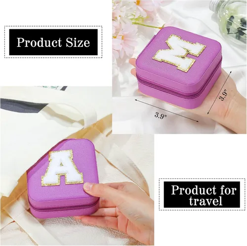 Vista 6 de Parima Regalos de Navidad para mamá, pequeño joyero de viaje, joyero de viaje con espejo para collar, aretes, anillos, organizador Regalos