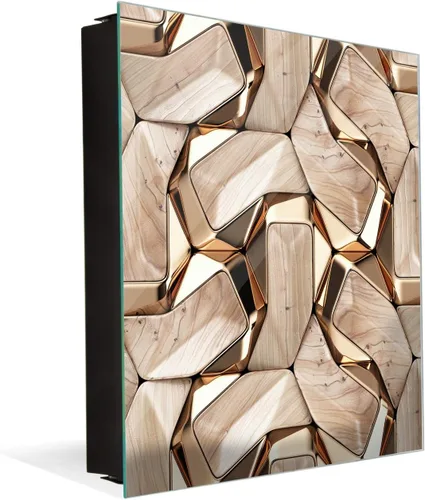 Vista 20 de Concept Crystal Gabinete decorativo de almacenamiento de llaves con tablero blanco de vidrio K10A: pestillo antiguo sin entrada