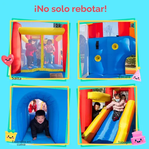 Vista 4 de Baralir Parque acuático inflable con tobogán acuático largo y piscina grande para 5 niños, diversión infinita de saltos, deslizamientos, escalada