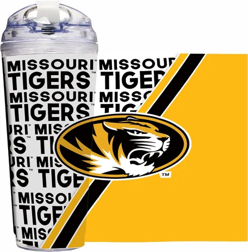 Vista 103 de Rico Industries Taza acrílica NCAA estándar de 24 onzas con tapa con bisagra, taza de doble pared oficialmente licenciada con pajita