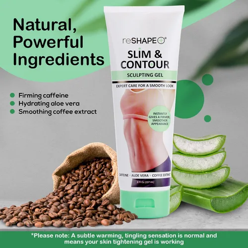 Vista 5 de Reshape+ Gel anticelulítico para tensar la piel, crema reafirmante para estrías, 8 onzas líquidas (paquete de 2)