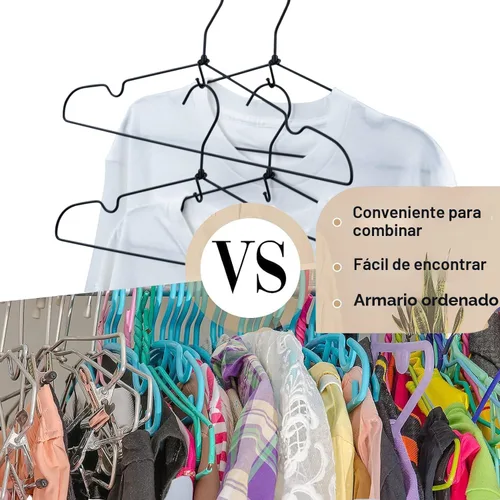 Vista 4 de Ganchos de conector para colgar ropa, clips extensores resistentes, organizador de mini ganchos de conexión en cascada para perchas de plástico