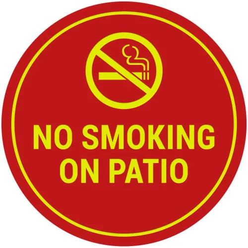 Vista 42 de Signs ByLITA Cartel de "No fumar en el patio" (Negro) - Pequeño