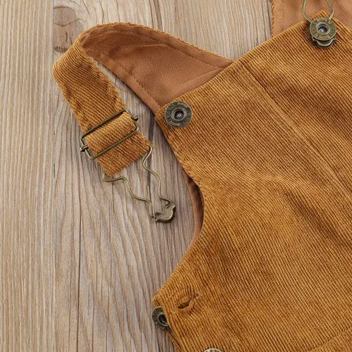 Vista 4 de Overol con peto para niños pequeños, pantalones con tirantes sólidos, pantalones con tirantes delgados, pantalones con tirantes delgados, overol